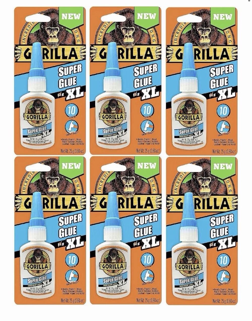 GORILLA Super Glue XL, 25 Gram, Clear, (PACK OF 6)